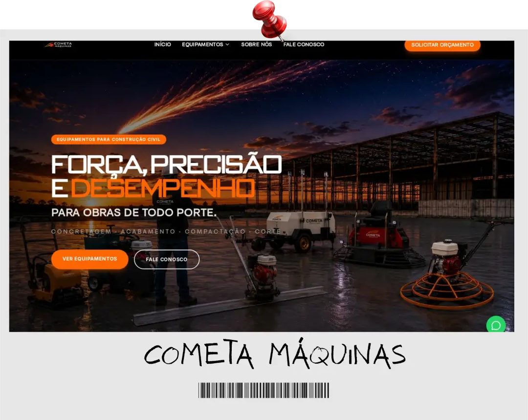 Site Cometa Máquinas
